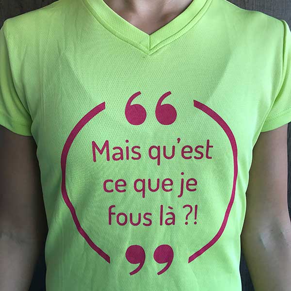 t-shirt technique femme wtf de face